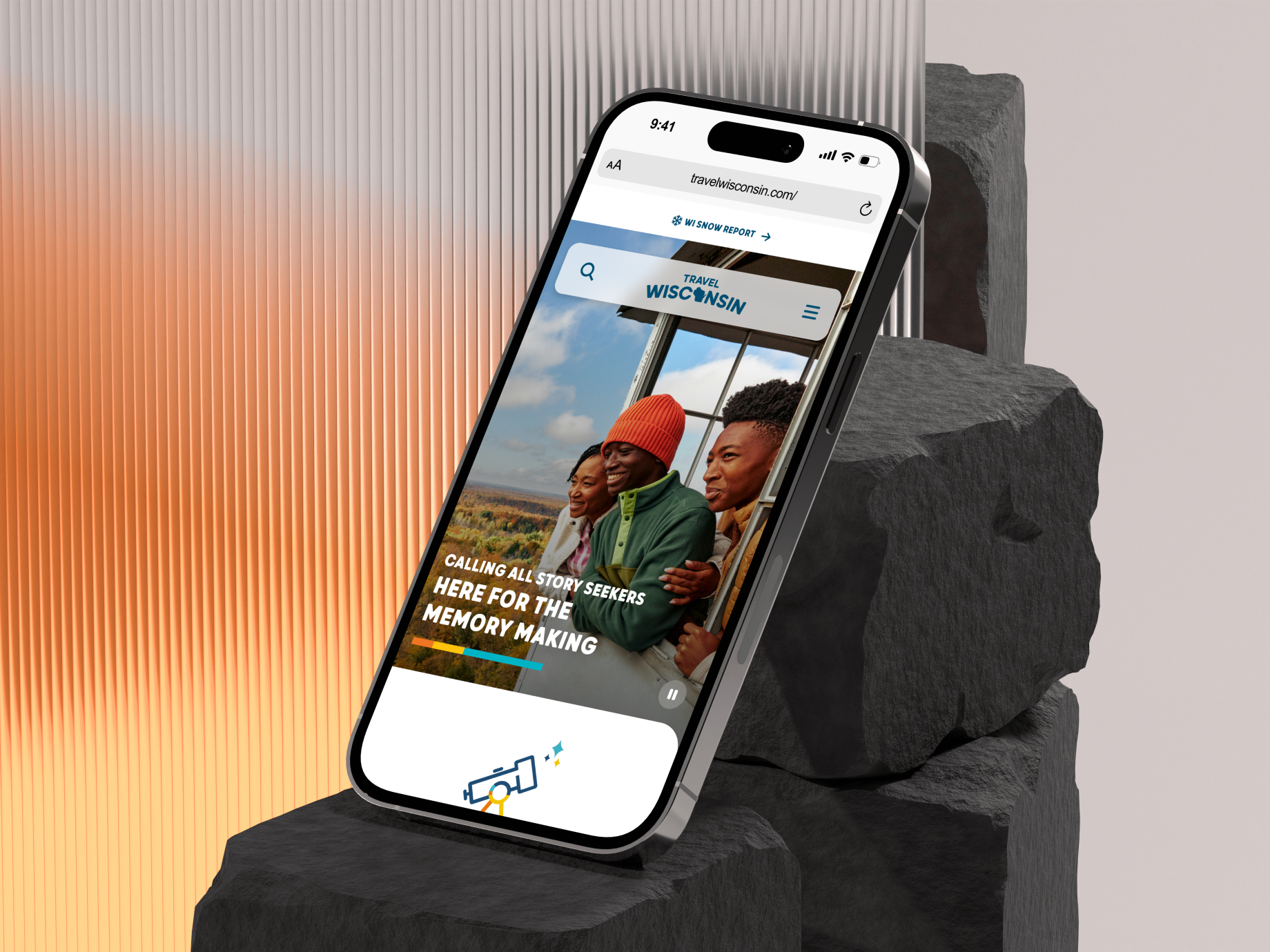 Travel Wisconsin mobile mockup