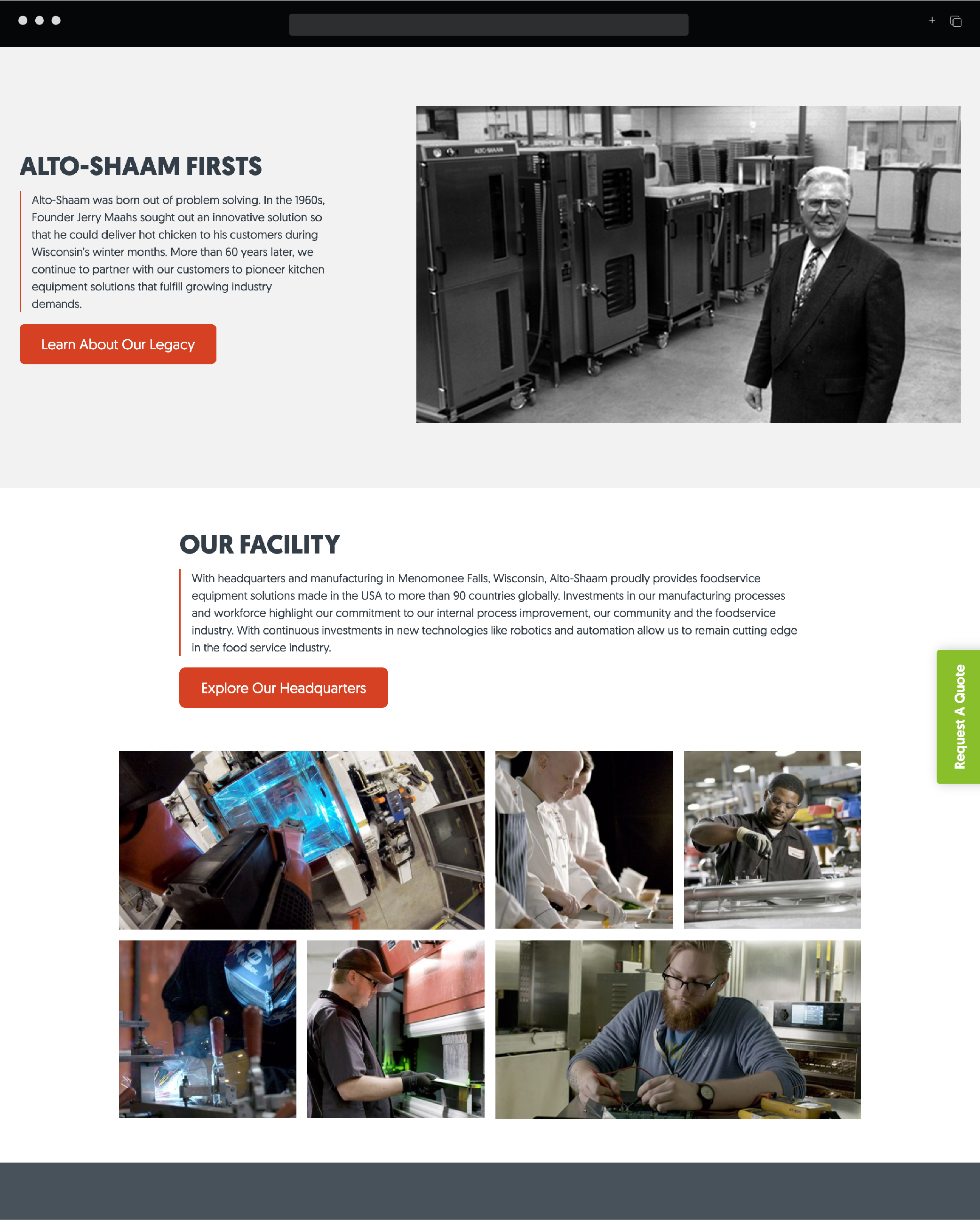 Alto-Shaam about us page