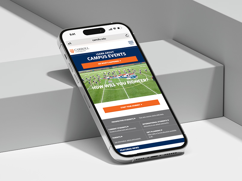 Carroll University mobile mockup