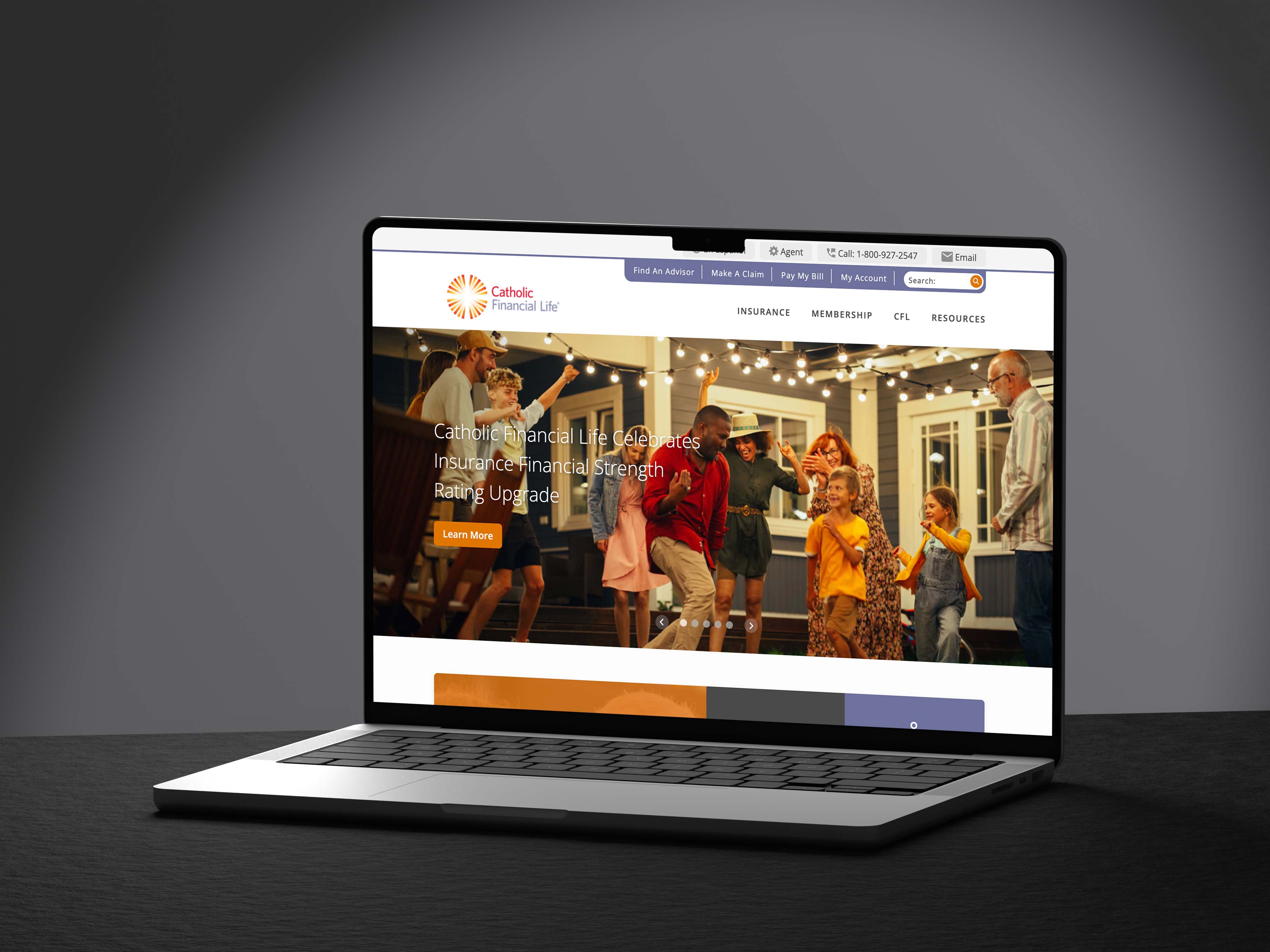 Catholic Financial Life desktop mockup