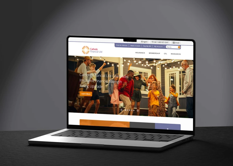 Catholic Financial Life desktop mockup