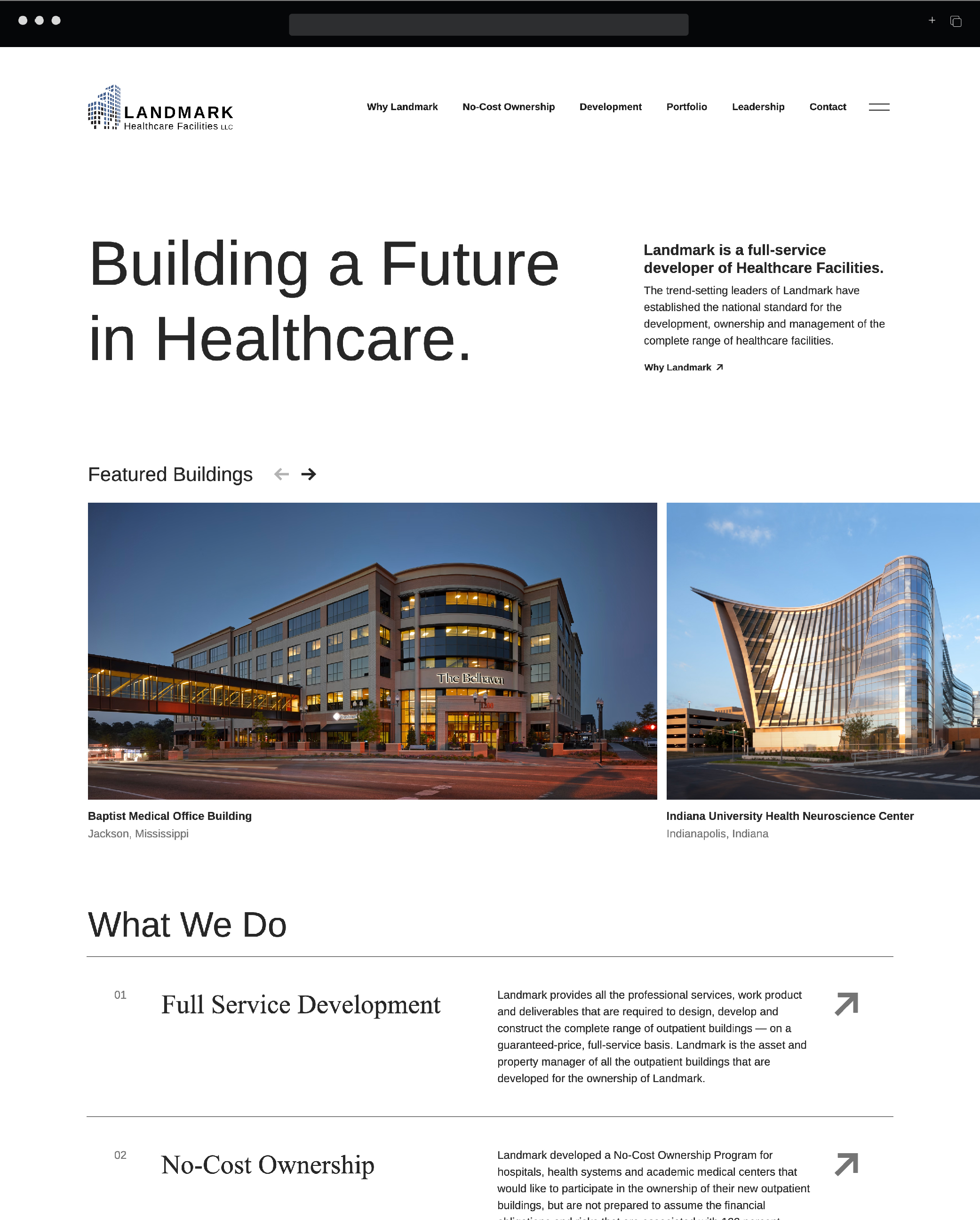 Landmark Healthcare Facilities homepage