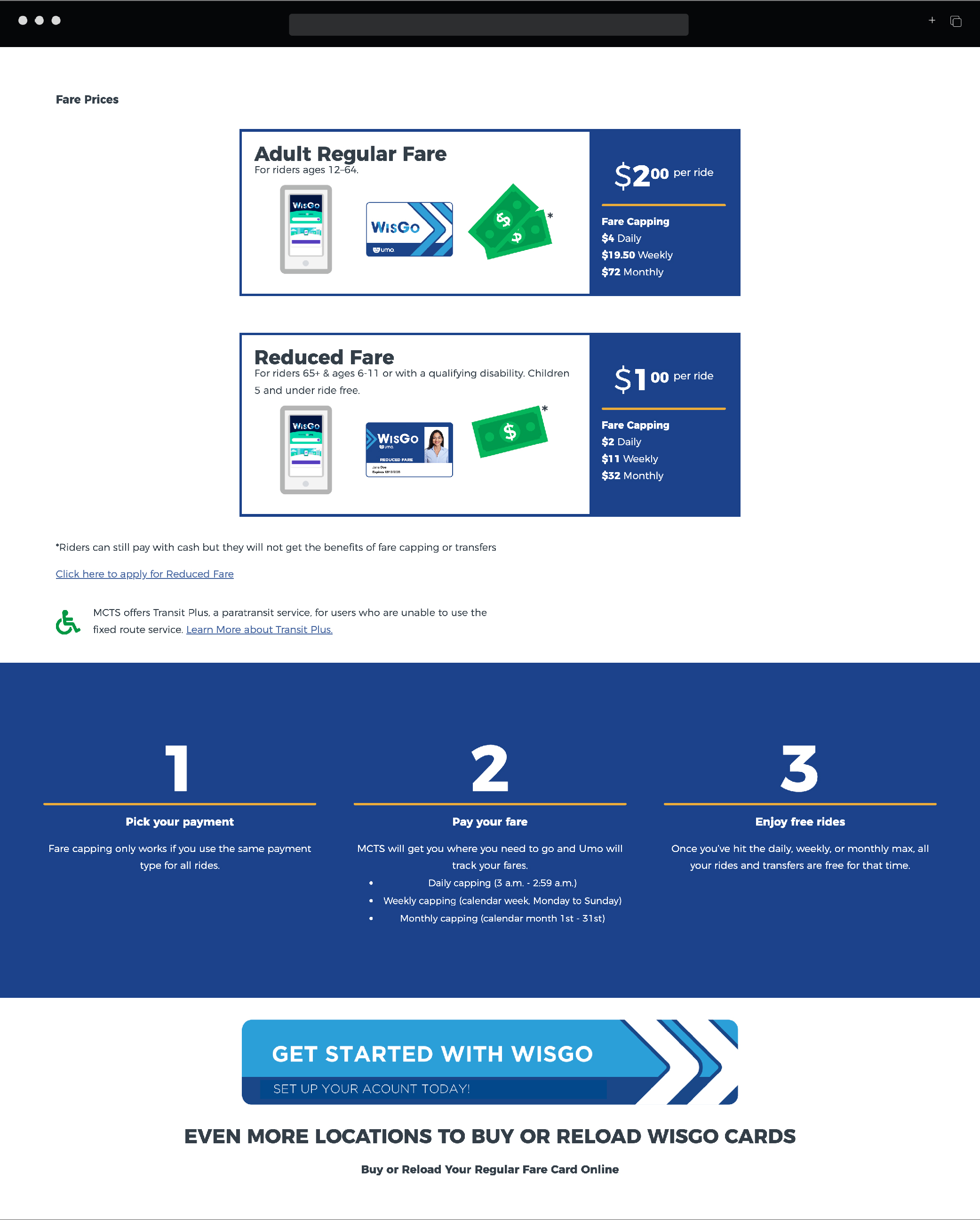 Milwaukee County Transit System fares page 