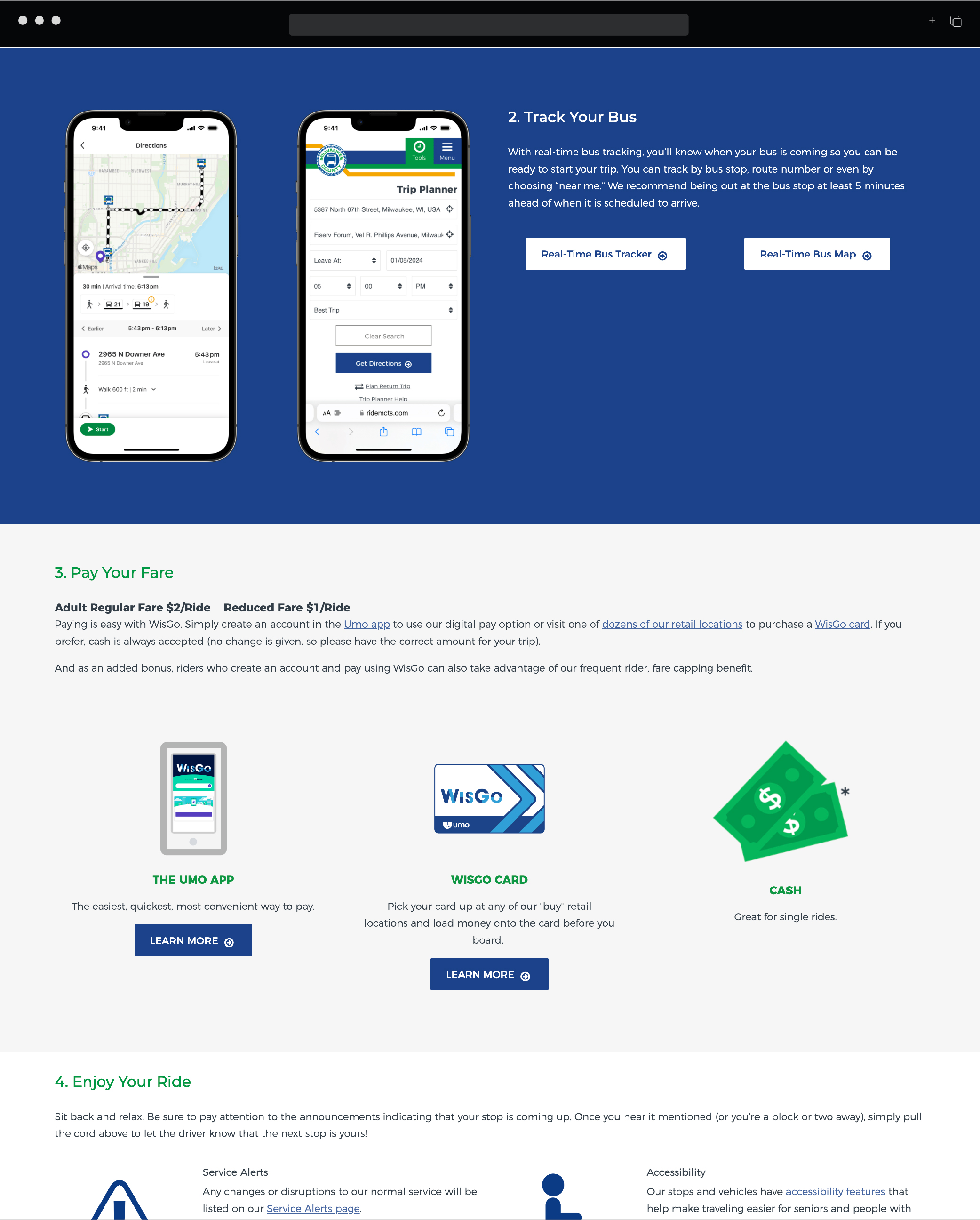 Milwaukee County Transit System how to ride page