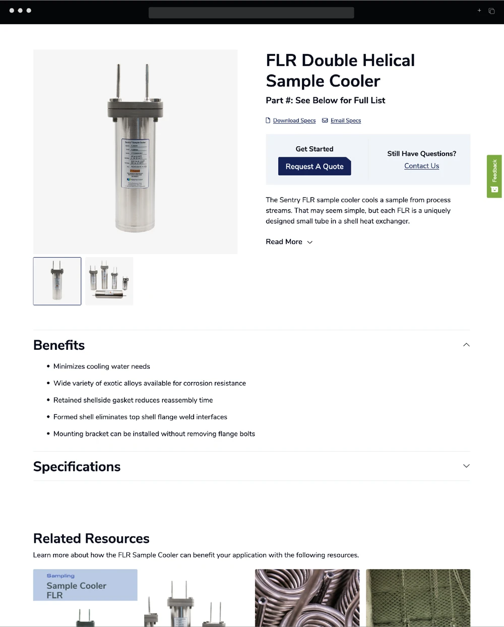 Sentry Equipment product page