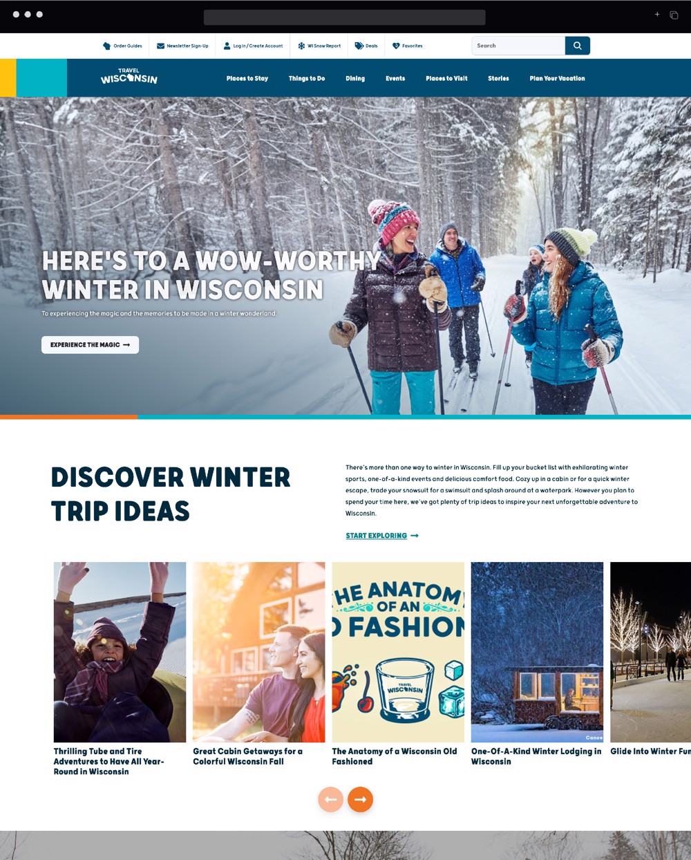 Travel Wisconsin homepage