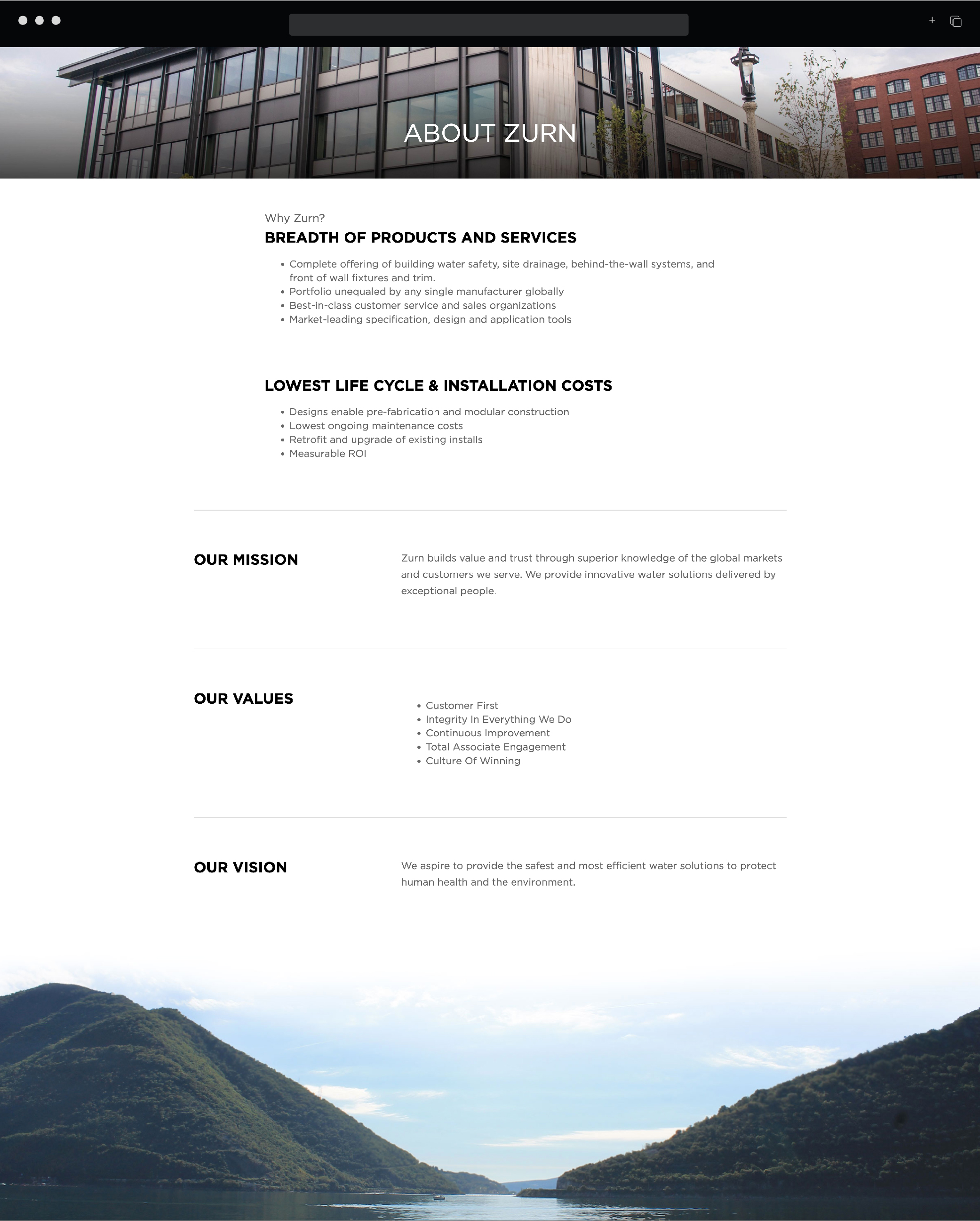 Zurn about us page