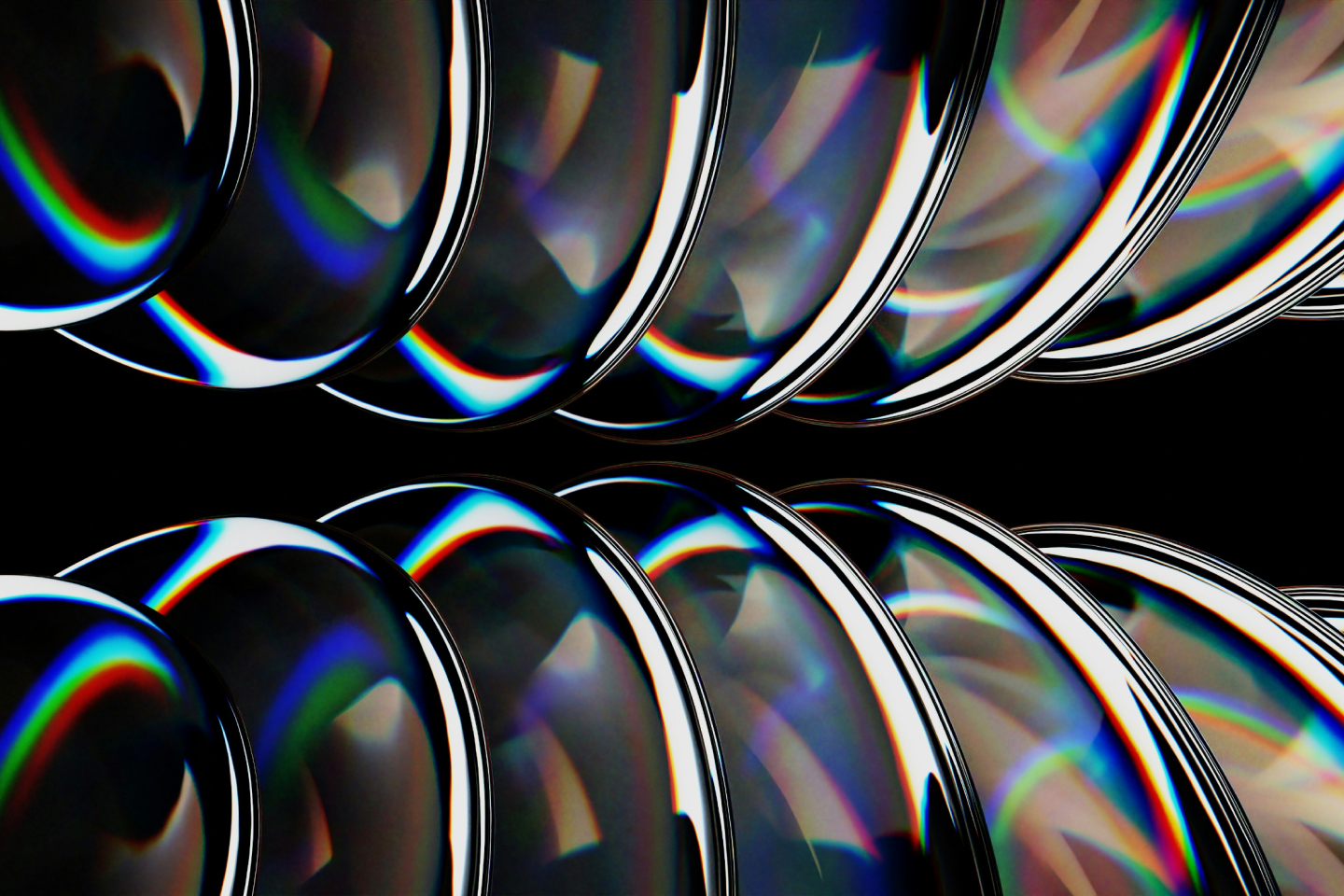 repeating overlapping circular prisms