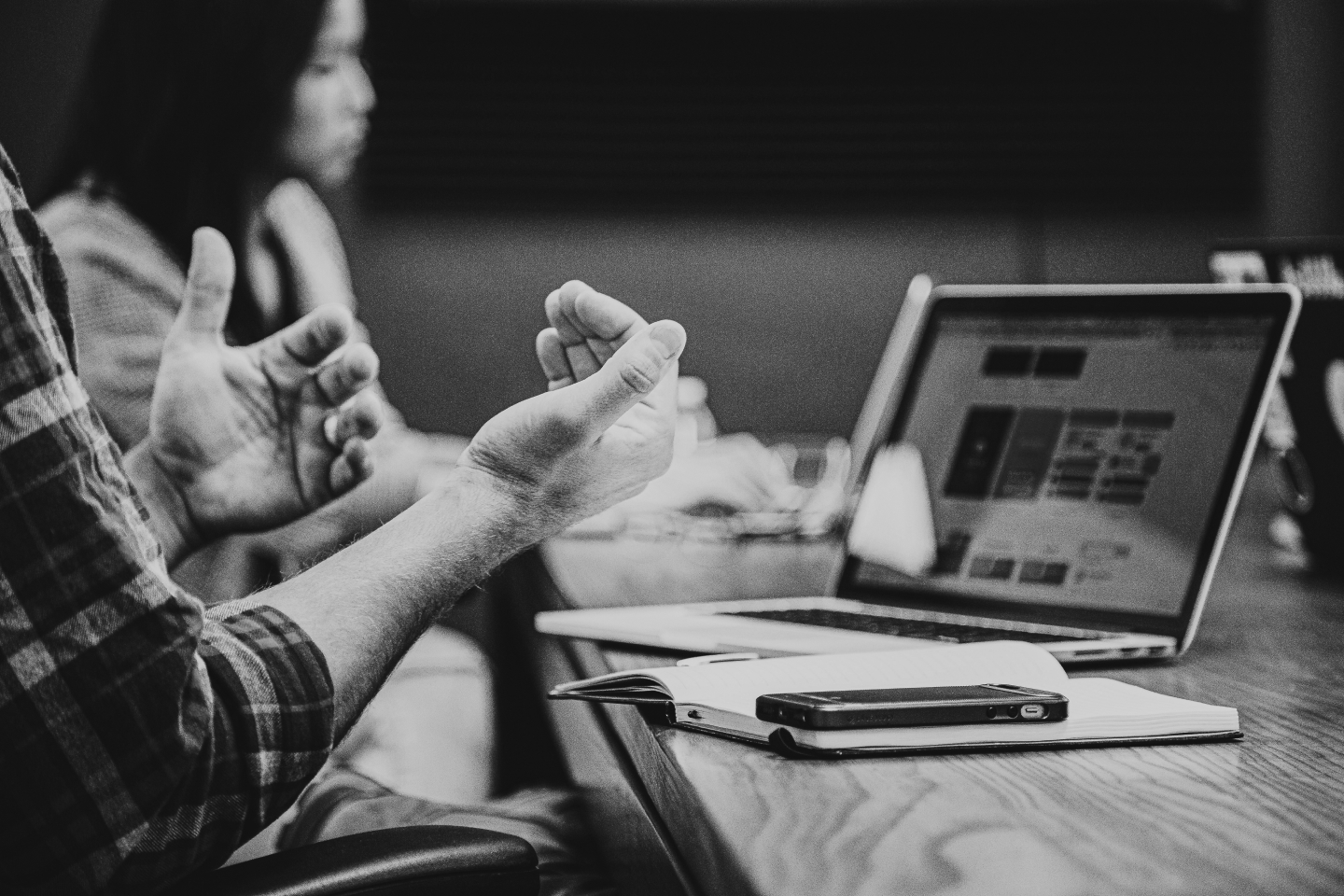 Hands moving expressively while talking