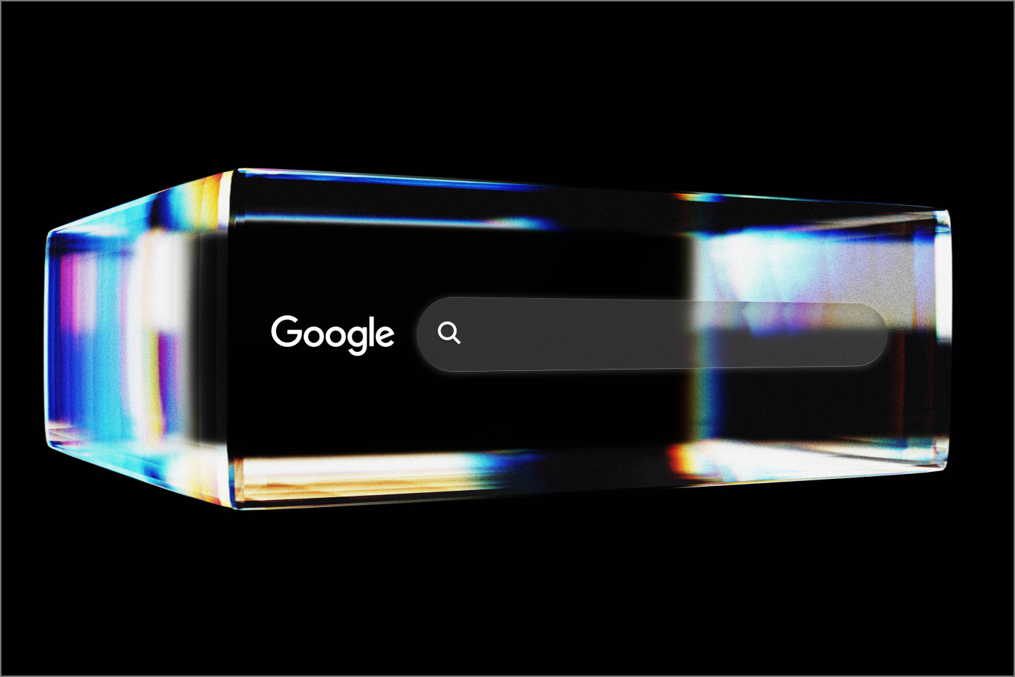 3D light render refraction of Google Search bar